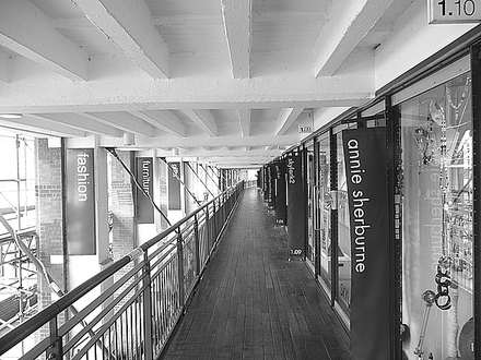 A long perspective corridor, black and white
